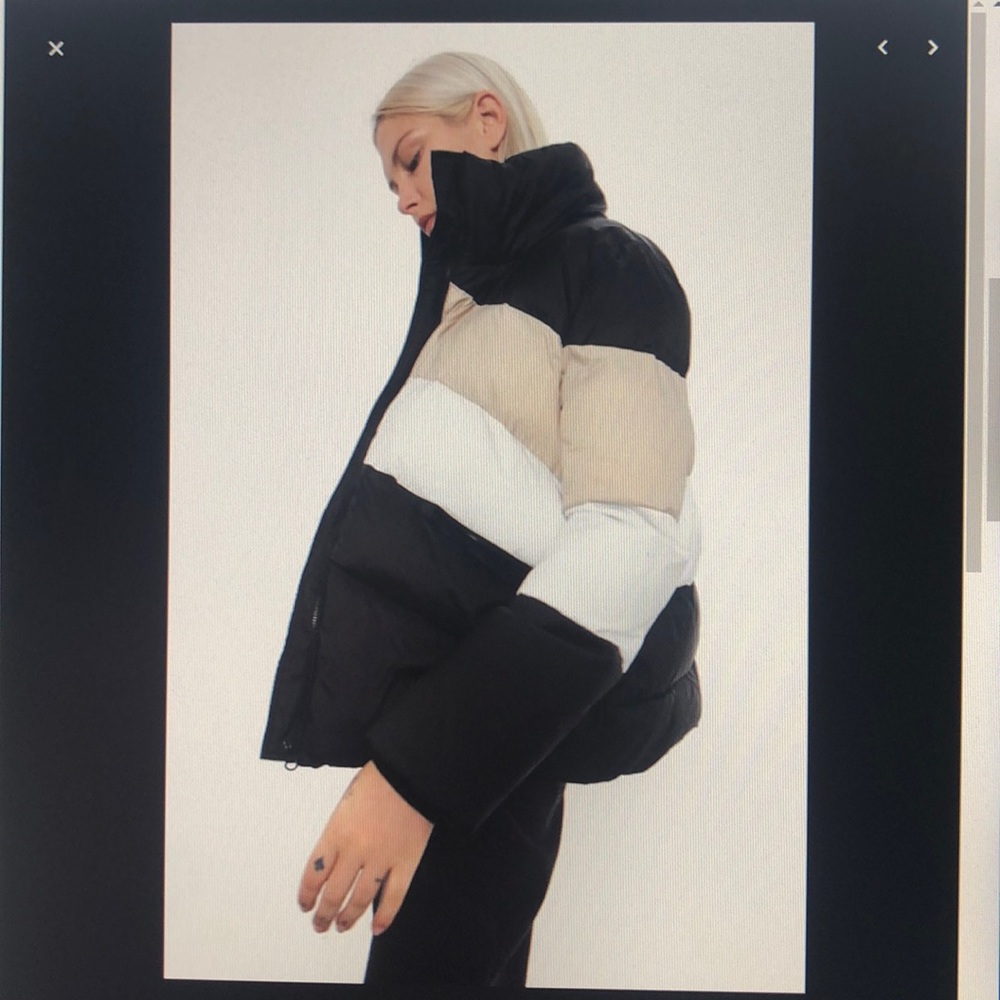 Zara Block Color Puffer Jacket Size Large